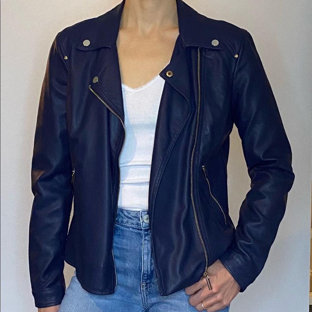 BCBG Vegan Leather Motorcycle Jacket
